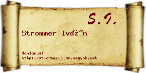 Strommer Iván névjegykártya
